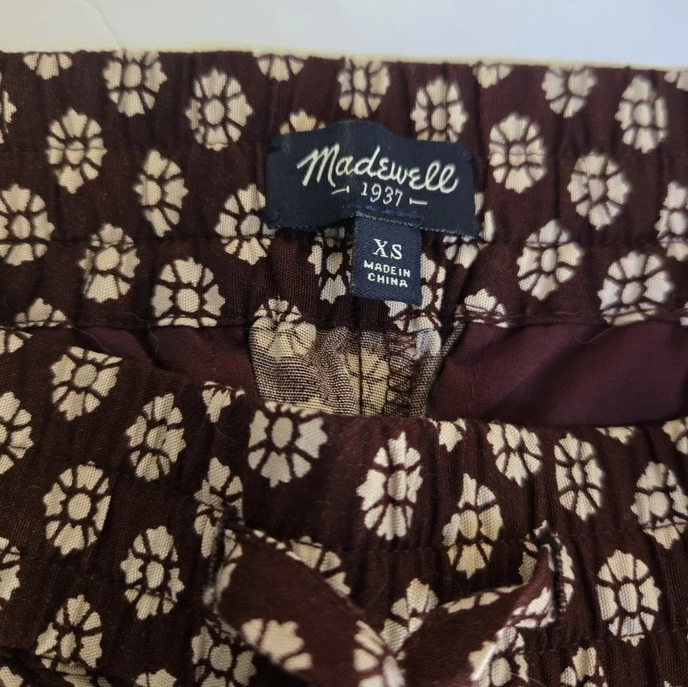 MADEWELL Stylish Brown Patterned Women's Pants.Size XS - Picture 3 of 11